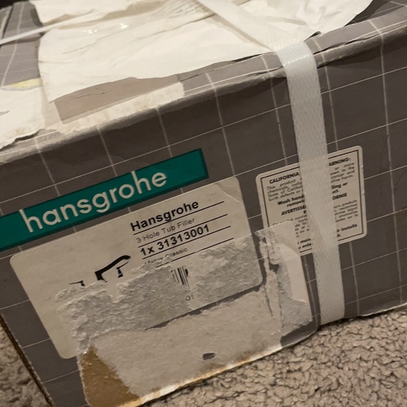 Hansgrohe brushed nickel 3 hole tub filler